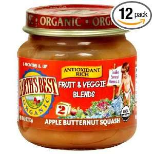 Earths Best Organic 2nd Antioxidant Blend Apple Butternut Squash, 4 
