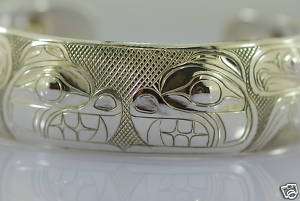 Gene Chilton Tlingit 1 Strlg Silver Bear Bracelet Cuff  