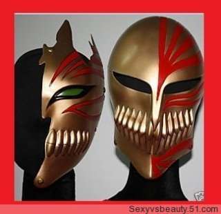 Pair 2 Bleach Ichigo Bankai Cosplay Full Hollow Mask WHITE Halloween 