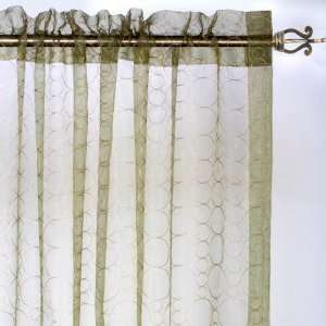  Bubble Embroidered Sheer Rod Pocket Curtain 108 Long 
