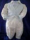   SILK WEDDING CHRISTENING OUTFIT SUIT ROMPER GOWN TAILCOAT SILVER BLUE