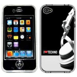  I Love Techno Music Handmade iPhone 4 4S Full Hard Plastic 