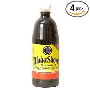 Aloha Shoyu Soy Sauce, 24 Ounce (Pack of 4)  Grocery 