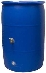 Good Ideas Recycled 55 Ga. Big Blue Plastic Rain Barrel  