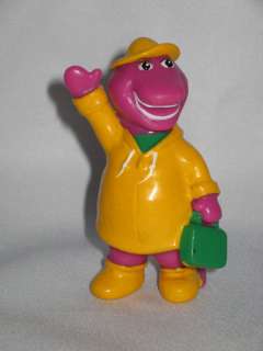 PBS Barney Purple Dinosaur School Time Raincoat Figure Toy  