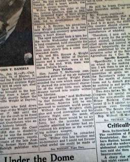 MAHATMA GANDHI & Orville Wright DEATHS 1948 Newspaper *  