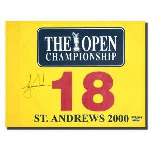  Tiger Woods Autographed 2000 British Open Pin Flag 