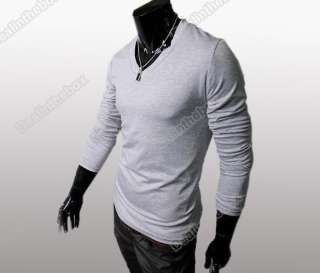   Causal Tight Basic Tee Long Sleeve T Shirt V neck T shirts  