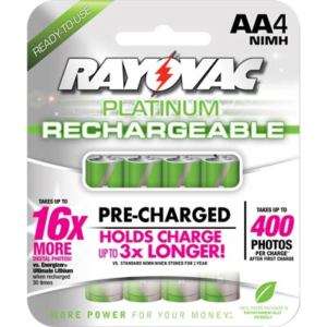 Rayovac Platinum Pre Charged AA Rechargeable Batteries  