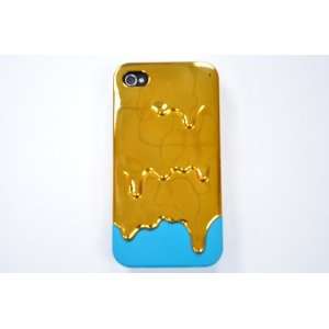  CUTE 3D Melting Ice Cream Electroplating Gold Cyan Cover 
