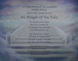 WE THOUGHT OF YOU TODAY PERSONALIZED MEMORIAL POEM GIFT FOR DECEASED 