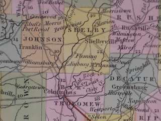 1845 Tanner A New Map of Indiana with its roads  