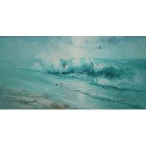  Huge Sea Waves and Seagulls Seascape Scene Oil Painting 24 
