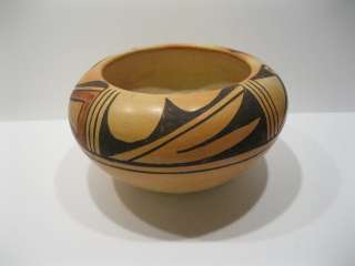Beautiful Old Hopi Polychrome Pottery Bowl  