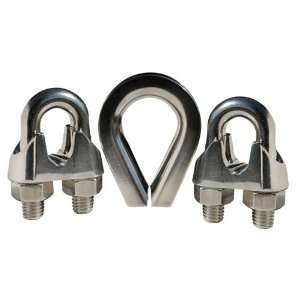  53702 Clip N Thimbles 1/4 Stainless Steel   TIE DOWN 