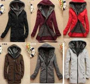 Fashion New Womens girl Thicken Hoodie Coat Outerwear Jacket 6 Colors 