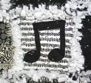 Music In Black & Whie Baby Rag Quilt  