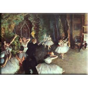  Rehearsal on the Stage 16x11 Streched Canvas Art by Degas 