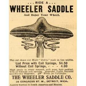  1898 Ad Wheeler Saddle Co. Coil Springs Bike Parts 