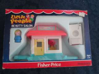 Vintage Fisher Price Little People Beauty Salon w/ Box  