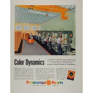  1943 Ad Pittsburgh Paints Color Dynamics Factory Plant 