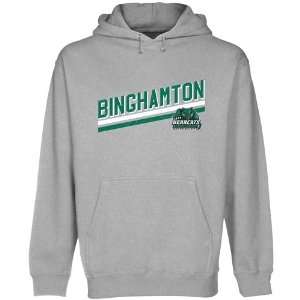  Binghamton Bearcats Rising Bar Pullover Hoodie   Ash 