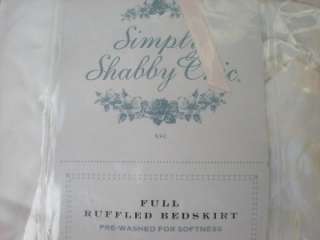 NEW Simply Shabby Chic WHITE BEDSKIRT DUST RUFFLE FULL  