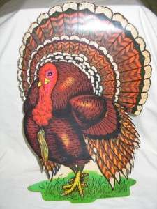 Vintage Beistle Thanksgiving Turkey Diecut huge 17  