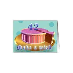  girl cake golden plate 42 years old birthday cake Card Toys & Games