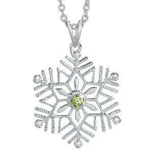  Birthstone and Diamond Snowflake Pendant   August Jewelry