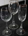 ONEIDA BELCOURT GOLD CRYSTAL GLASSES. WINE, WATER GOBLETS, AND FLUTES