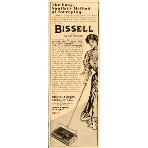  1906 Vintage Ad Antique Bissell Carpet Sweeper Cleaning 