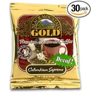 Black Mountian Gold Premium Gourmet Coffee Colombian Supremo Decaf, 1 