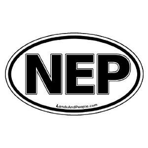  Nepal NEP Car Bumper Sticker Decal Oval Black and White 