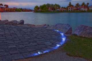 Solar Blue 6 LED Road Driveway Path Stair flash Lights  
