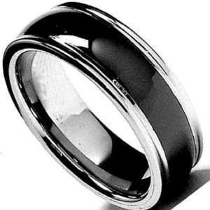  Mens Ladies Unisex Ring Wedding Band 8MM Dome Grooved on each side 