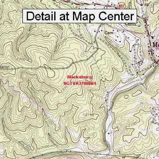  USGS Topographic Quadrangle Map   Blacksburg, Virginia 