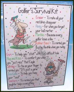 GOLFERs Survival Kit   Beckys This and That  