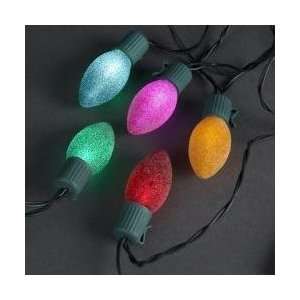 Set of 10 Battery Operated Sugared MultI Colored LED Christmas Lights