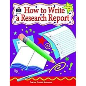  BOOK HOW/WRITE RESRCH REPORT Toys & Games