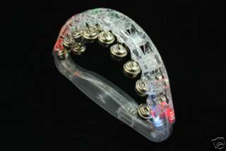 Party Supply 6Pcs LED Light Up Tambourine Clear #13  