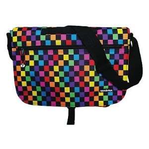   Checkered Laptop Messenger Bag, Multi Color