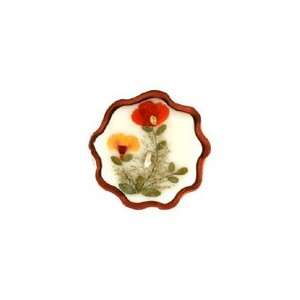  Flower Candle Orange Blossom Flower Shape   3 3/8 inches x 