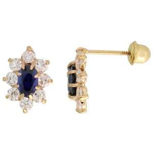   Cut Blue Sapphire colored & Brilliant Cut Clear CZ Stones Jewelry