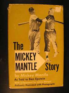 Rare The Mickey Mantle Story Book by Ben Epstein HC DJ  
