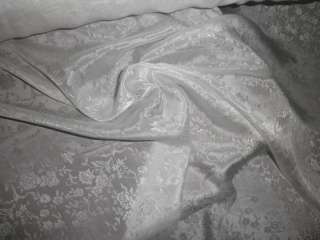 SOFT SILK CREPE fabric SILK JACQUARD   WHITE FLORAL  