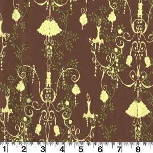  45 Wide ZaZu Chandelier Lace Brown Fabric By The Yard 