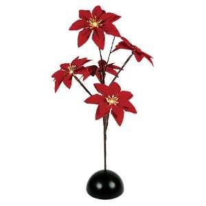  Poinsettia Flowers with LED Lights, battery operated