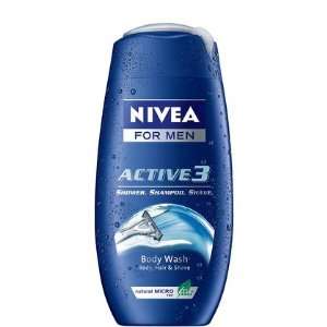  Nivea for Men Active3 Body Wash 8.4, oz (Quantity of 5 