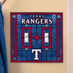  Texas Rangers Art Glass Lightswitch Cover (Double) Sports 